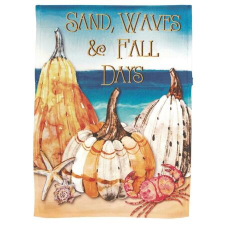 RECINTO 13 x 18 in. Pumpkins Sand Waves Fall Days Printed Garden Flag RE3468676